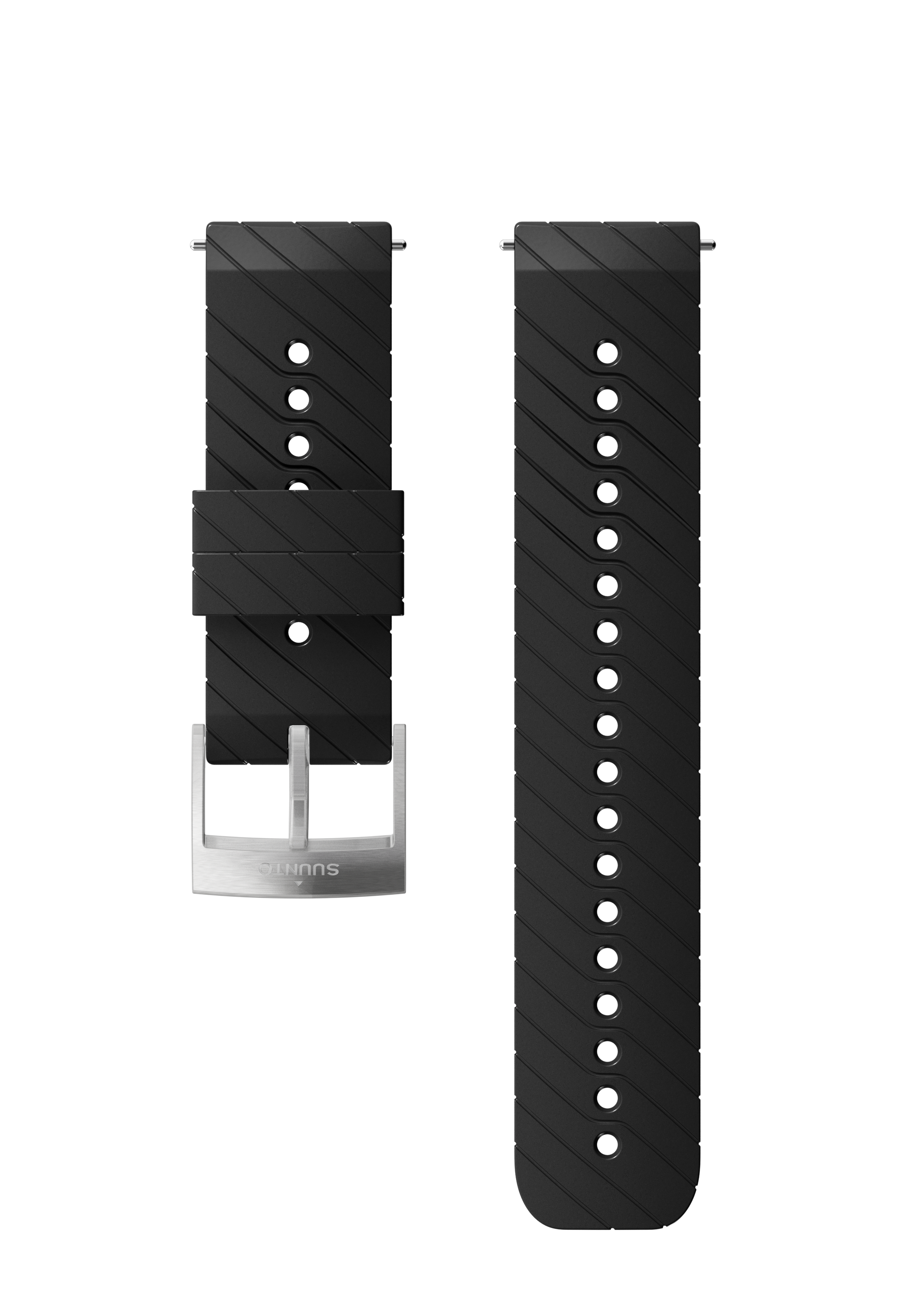 Suunto 24mm Athletic 3 Silicone Strap Black Steel Size M